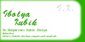 ibolya kubik business card